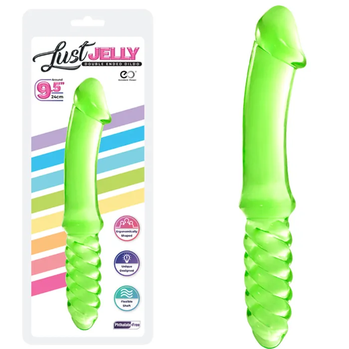 24cm Double Ended Dildo Jelly Ribbed 9.5