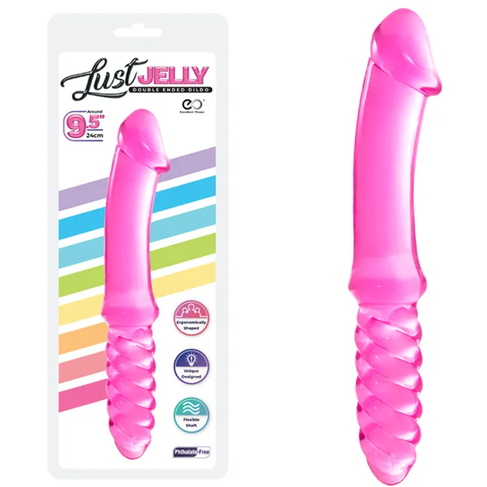 24cm Double Ended Dildo Jelly Ribbed 9.5