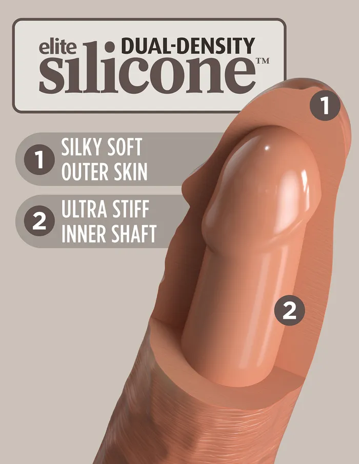 8 Inch Dual Density Vibe Silicone Cock Tan Cock Tan Pipedream Dildos