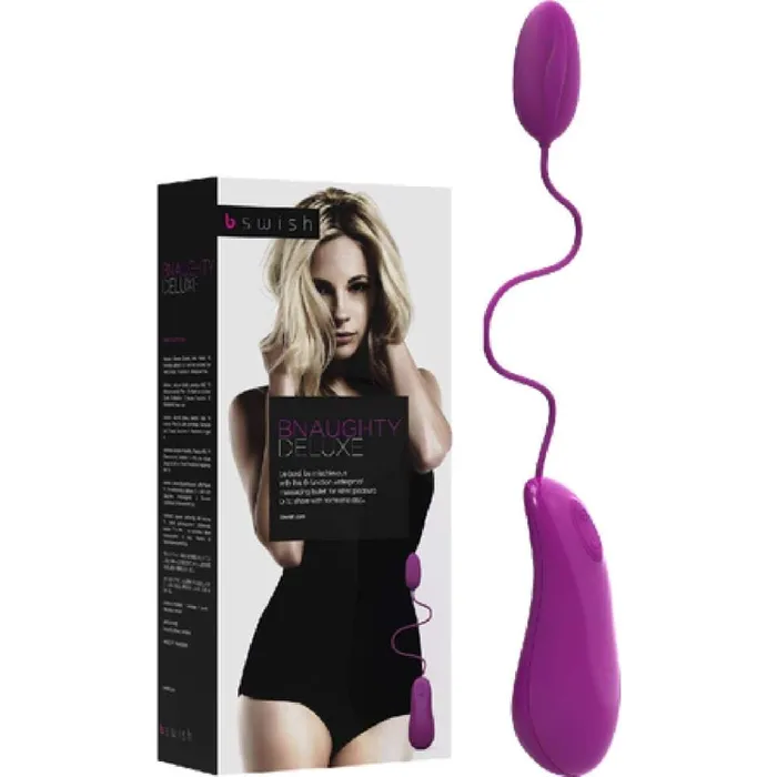 B Swish Vibrators B Swish Bnaughty Deluxe Waterproof 6 function Remote Bullet Vibe Purple
