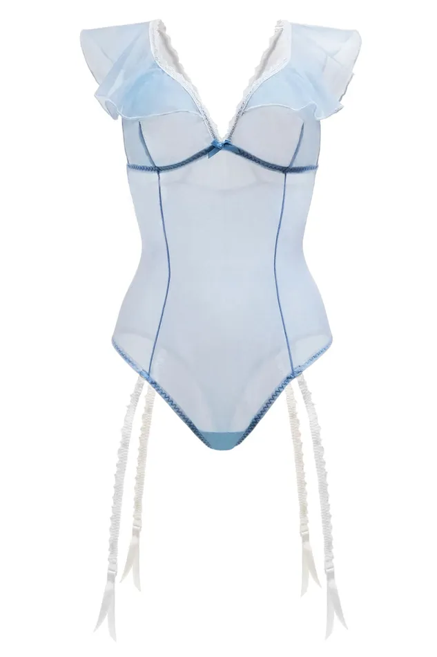 Blue Daquiri Teddy Powder Blue Large XLarge Fantasy Lingerie Vibrators