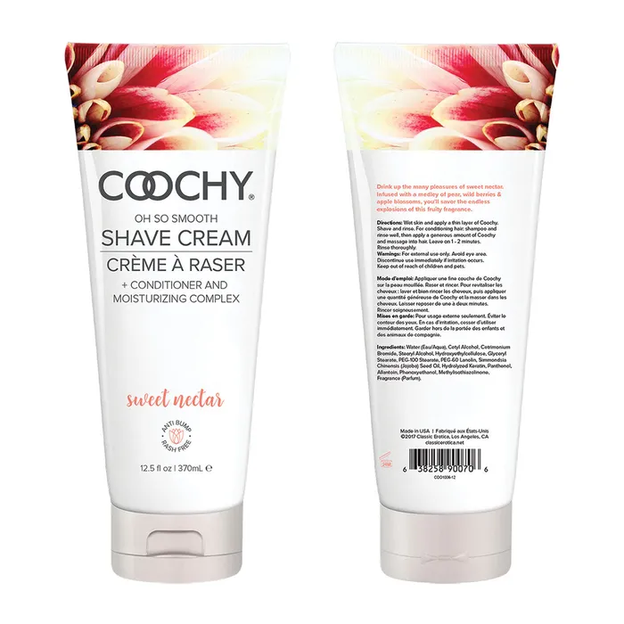 Coochy Shave Cream 12.5oz - Sweet Nectar | Coochy Vibrators