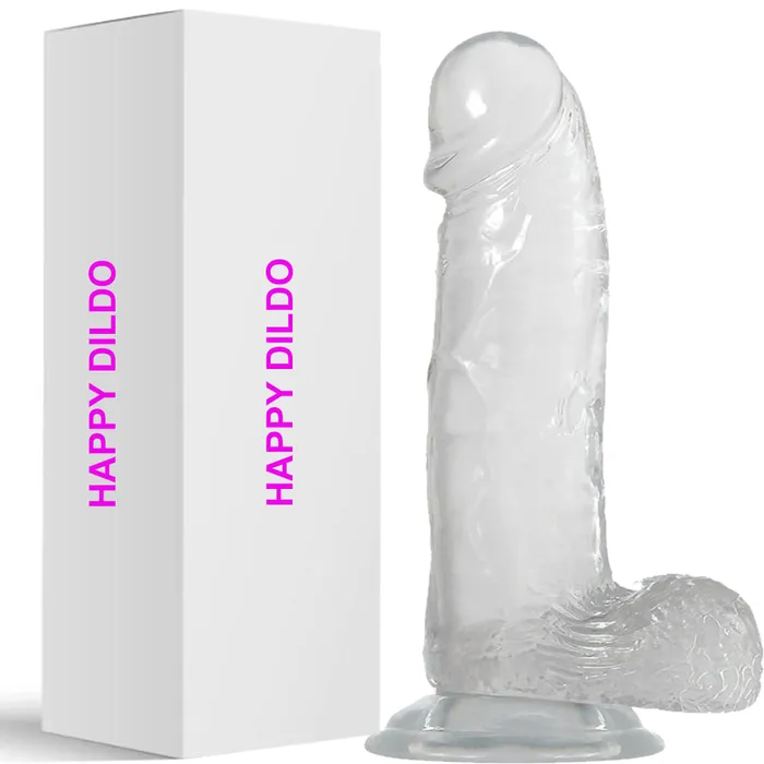 Dildos BeBuZZed Bebuzzed Happy 7 Realistic Dildo Veined Balls Suction Cup Clear Dildos BeBuZZed Bebuzzed Happy 7 Realistic Dildo Veined Balls Suction Cup Clear