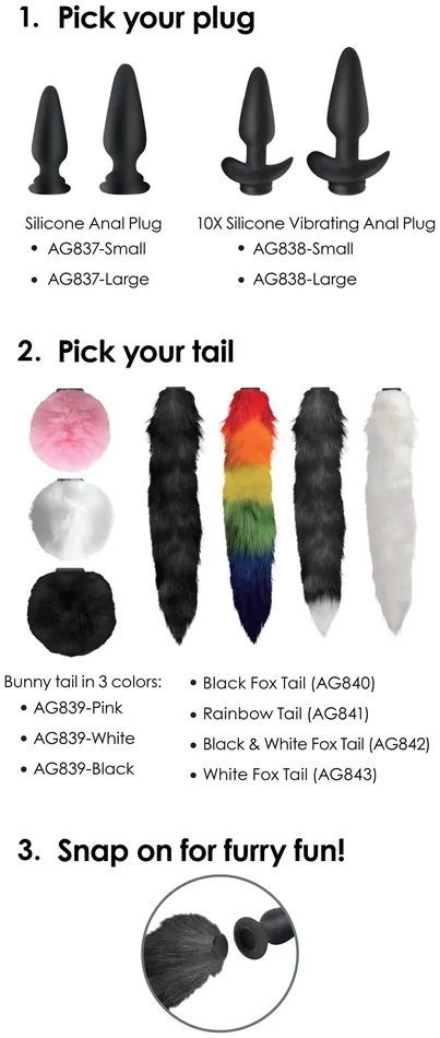 Interchangeable Bunny Tail | Tailz Vibrators