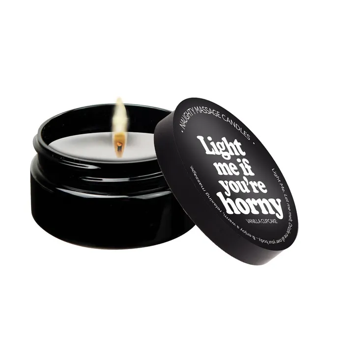 Kama Sutra Dildos Light Me if Youre Horny Massage Candle 2 Oz Vanilla