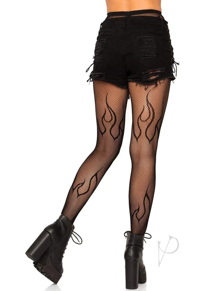 leg avenue Anal | Leg Avenue Flame Net Tights Black