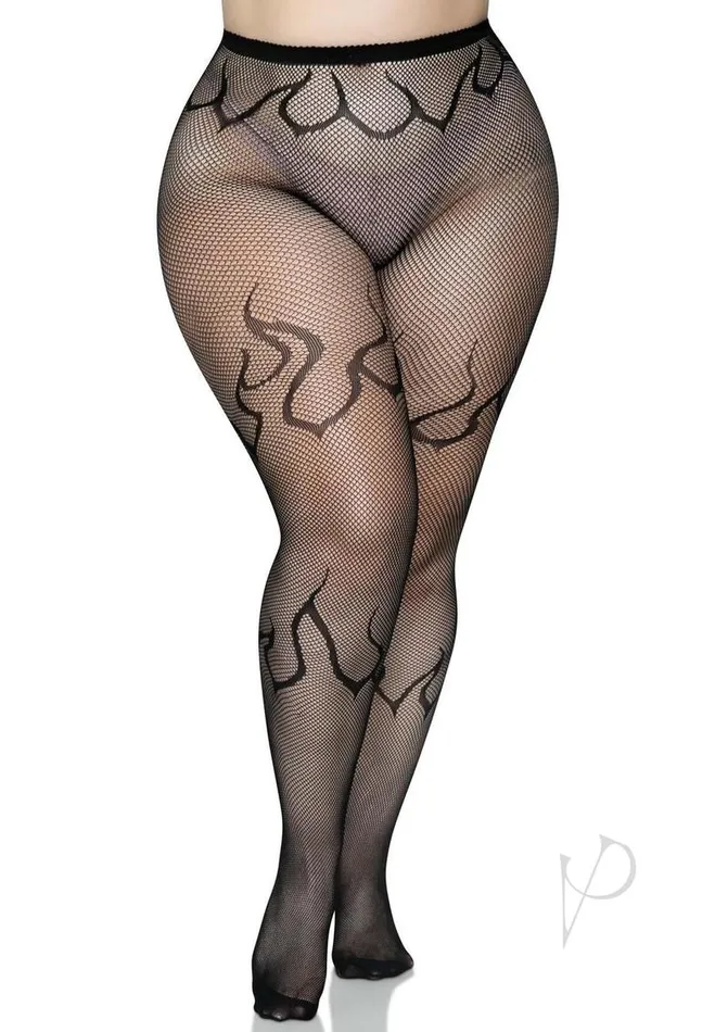 leg avenue Anal | Leg Avenue Flame Net Tights Black
