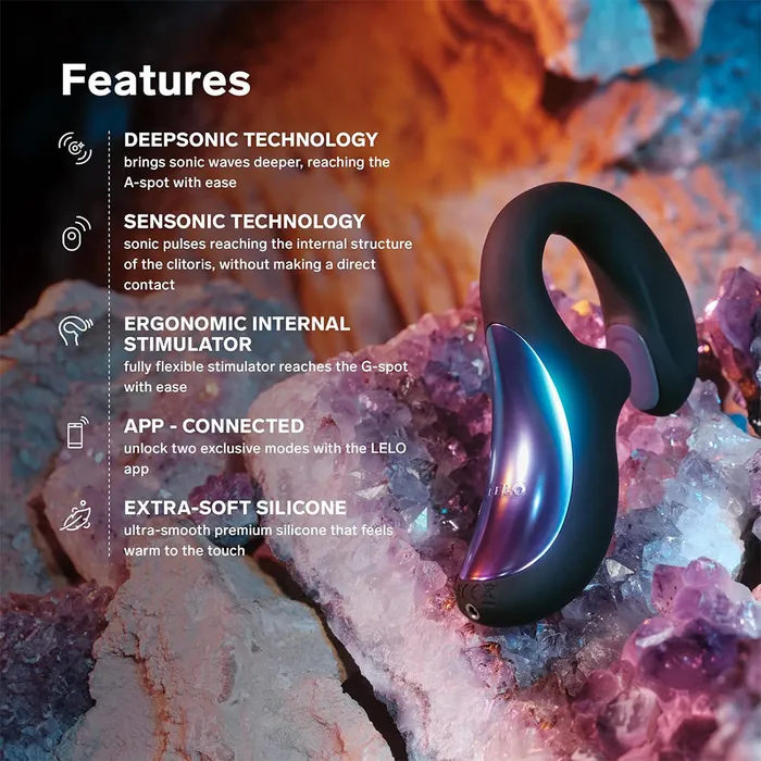 Lelo Vibrators | Lelo Enigma Double Sonic Triple Clitoral Stimulator APP Vibrator Purple