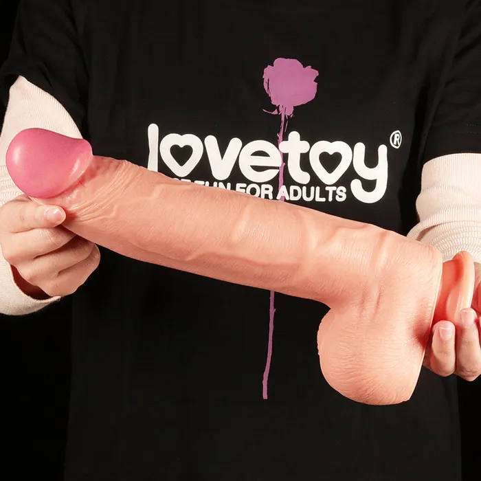 Lovetoy Nature Cock 12” King Size Dual-Layer Silicone Dildo Realistic Sex Toy | Lovetoy Female Sex Toys