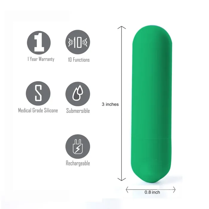 Maia Toys Maia Jessi - Emerald Green 7.6 cm USB Rechargeable Bullet | Female Sex Toys Maia Toys Maia Jessi - Emerald Green 7.6 cm USB Rechargeable Bullet | Female Sex Toys
