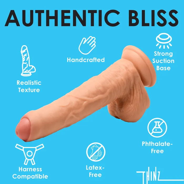 Thinz Dildos | 8 Inch uncut Dildo with Balls
