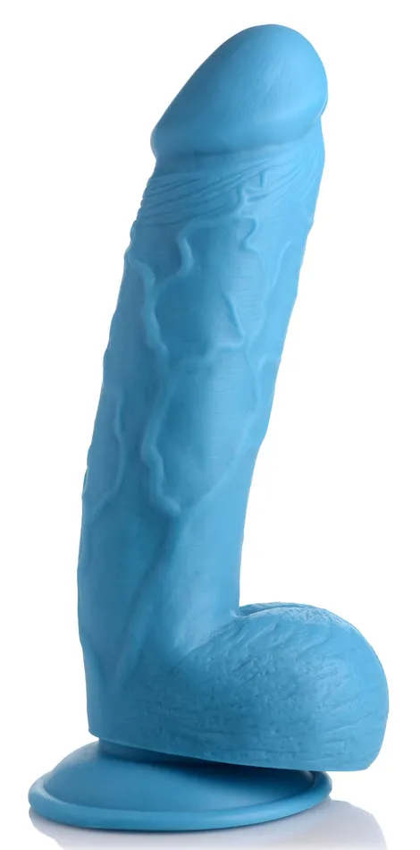 XR Brands Pop Peckers Dildos Pop Pecker 825 Inch Dildo With Balls Blue