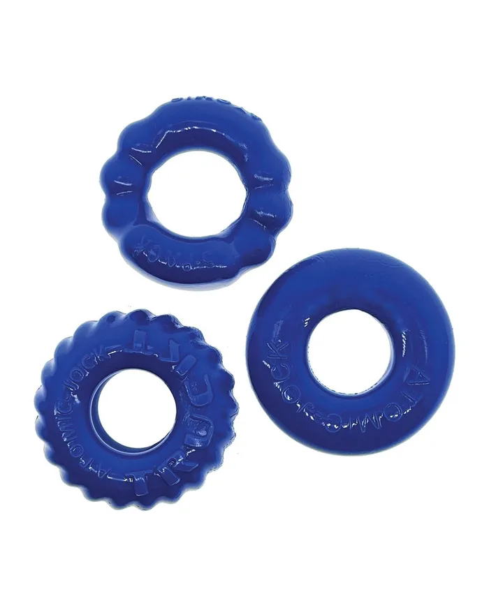 Vibrators | Oxballs Bonemaker 3 Pack Cockring Kit - Pool blue - Oxballs