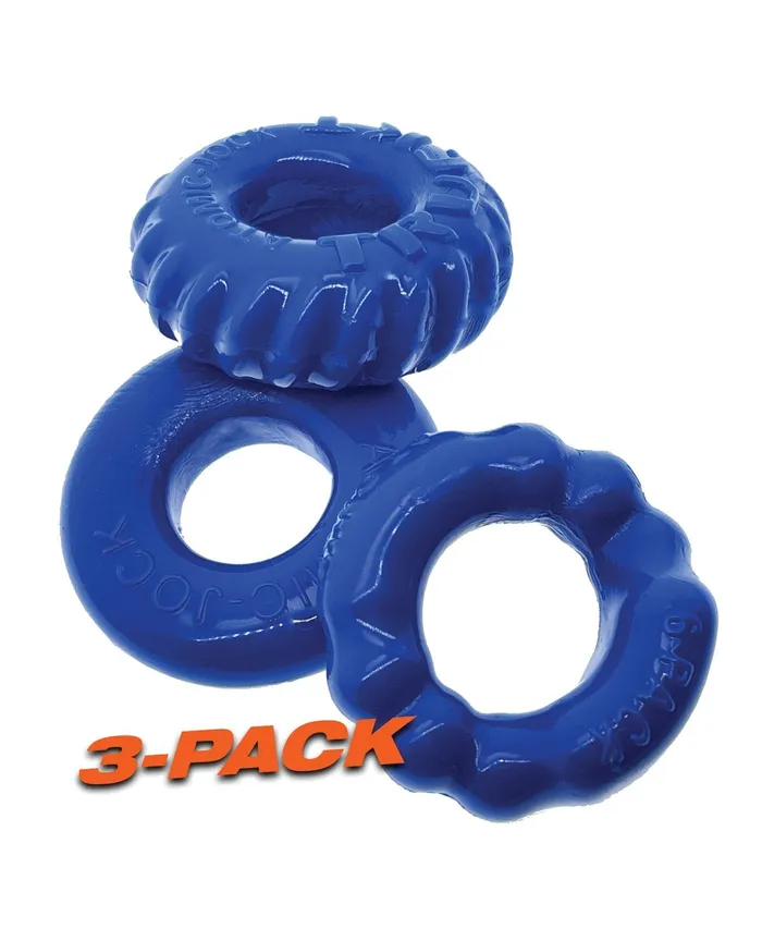 Vibrators | Oxballs Bonemaker 3 Pack Cockring Kit - Pool blue - Oxballs